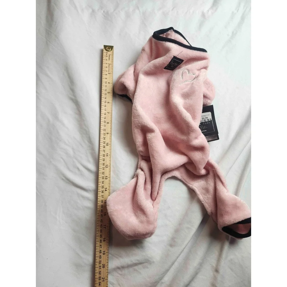 Nicole Miller New York Pet Apparel Pajamas Medium Pink Velour Dog Cat NWT